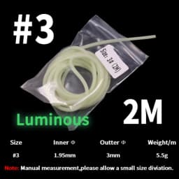 2M/Bag 5 Sizes Saltwater Fishing Sabiki Rig Protection Tube Soft Rubber White Luminous Green Sleeve High Brightness & Long Lumo