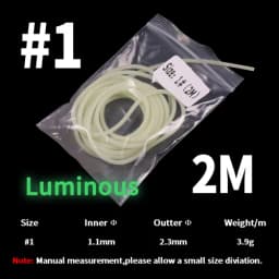 2M/Bag 5 Sizes Saltwater Fishing Sabiki Rig Protection Tube Soft Rubber White Luminous Green Sleeve High Brightness & Long Lumo