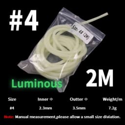 2M/Bag 5 Sizes Saltwater Fishing Sabiki Rig Protection Tube Soft Rubber White Luminous Green Sleeve High Brightness & Long Lumo