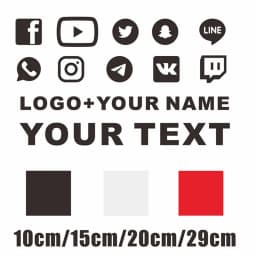 Custom Text English Chinese Japanese Hebrew Sign WEBSITE FACEBOOK Instagram Name Logo YouTube Snapchat Decal Car Bike Sticker