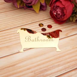 1pcs 16.4x9.5cm Bathroom Entrance Sign Acrylic Mirror Surface Door 3d Wall Sticker Home Decoration