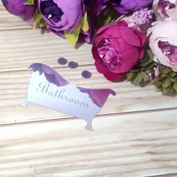 1pcs 16.4x9.5cm Bathroom Entrance Sign Acrylic Mirror Surface Door 3d Wall Sticker Home Decoration
