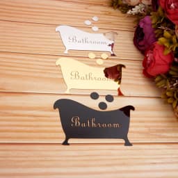 1pcs 16.4x9.5cm Bathroom Entrance Sign Acrylic Mirror Surface Door 3d Wall Sticker Home Decoration