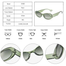 SO&EI Ins Popular Fashion Small Oval Sunglasses Women Vintage Leopard Jelly Color Eyewear Men Trending Sun Glasses Shades UV400
