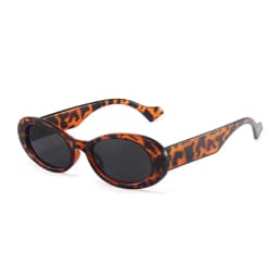 SO&EI Ins Popular Fashion Small Oval Sunglasses Women Vintage Leopard Jelly Color Eyewear Men Trending Sun Glasses Shades UV400