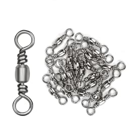 DNDYUJU 10/30pcs Carbon Steel Fishing Swivels Solid Barrel Swivel Fishing Line Hooks Connector for Sea Fishing Lure Connector