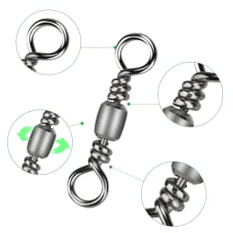 DNDYUJU 10/30pcs Carbon Steel Fishing Swivels Solid Barrel Swivel Fishing Line Hooks Connector for Sea Fishing Lure Connector