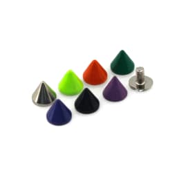 10pcs Colored Brass Bullet Cone Spikes Punk Studs Bag Clothes Parts Leather Craft Phone Case DIY Decor Accessories