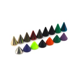 10pcs Colored Brass Bullet Cone Spikes Punk Studs Bag Clothes Parts Leather Craft Phone Case DIY Decor Accessories
