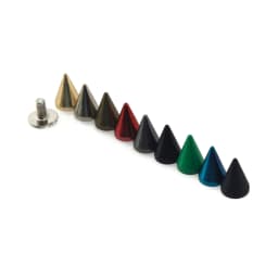 10pcs Colored Brass Bullet Cone Spikes Punk Studs Bag Clothes Parts Leather Craft Phone Case DIY Decor Accessories