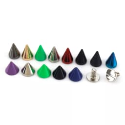 10pcs Colored Brass Bullet Cone Spikes Punk Studs Bag Clothes Parts Leather Craft Phone Case DIY Decor Accessories