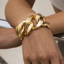 Retro Simple Hip Hop Thick Link Chain Bracelet Women's CCB Material Exaggerated Cool Twist Thicks Bracelets Glamour Girl Jewelry