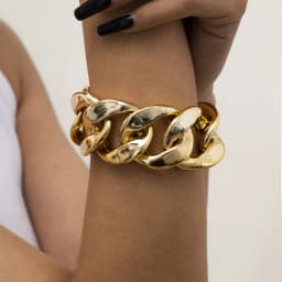 Retro Simple Hip Hop Thick Link Chain Bracelet Women's CCB Material Exaggerated Cool Twist Thicks Bracelets Glamour Girl Jewelry