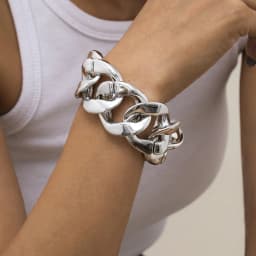Retro Simple Hip Hop Thick Link Chain Bracelet Women's CCB Material Exaggerated Cool Twist Thicks Bracelets Glamour Girl Jewelry