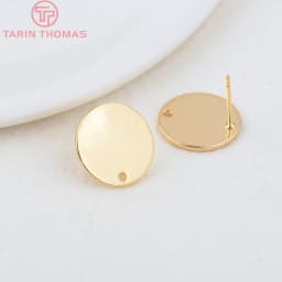 (2307)10PCS 10MM 15MM Hole 1MM 24K Gold Color Brass Matte Round Stud Earrings High Quality Jewelry Making Findings Accessories