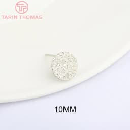 (2307)10PCS 10MM 15MM Hole 1MM 24K Gold Color Brass Matte Round Stud Earrings High Quality Jewelry Making Findings Accessories