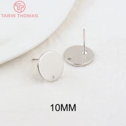 (2307)10PCS 10MM 15MM Hole 1MM 24K Gold Color Brass Matte Round Stud Earrings High Quality Jewelry Making Findings Accessories