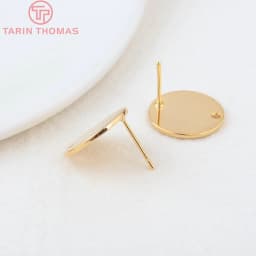 (2307)10PCS 10MM 15MM Hole 1MM 24K Gold Color Brass Matte Round Stud Earrings High Quality Jewelry Making Findings Accessories