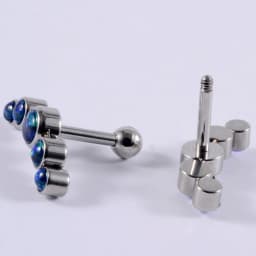 1PC Surgical Steel Five Opal Ear Tragus Cartilage Stud Helix Piercing Earrings Crystal Ear Lobe Piercing Barbell Jewelry