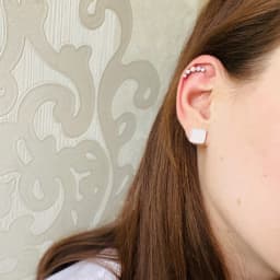 1PC Surgical Steel Five Opal Ear Tragus Cartilage Stud Helix Piercing Earrings Crystal Ear Lobe Piercing Barbell Jewelry
