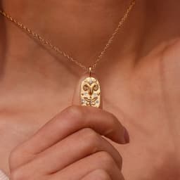 E.B.belle Trendy Personality Square Stainless Steel Pendant Embossment 12 Constellation Sign PVD Gold-plating Necklace For Women