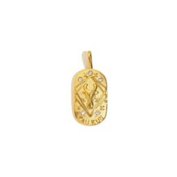 E.B.belle Trendy Personality Square Stainless Steel Pendant Embossment 12 Constellation Sign PVD Gold-plating Necklace For Women