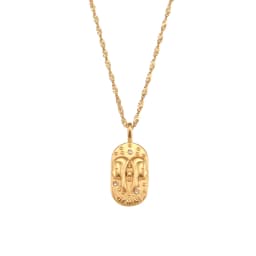 E.B.belle Trendy Personality Square Stainless Steel Pendant Embossment 12 Constellation Sign PVD Gold-plating Necklace For Women