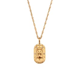 E.B.belle Trendy Personality Square Stainless Steel Pendant Embossment 12 Constellation Sign PVD Gold-plating Necklace For Women