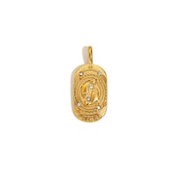 E.B.belle Trendy Personality Square Stainless Steel Pendant Embossment 12 Constellation Sign PVD Gold-plating Necklace For Women