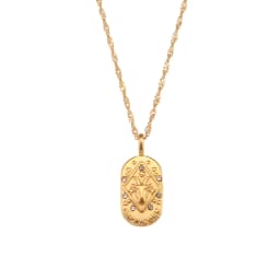 E.B.belle Trendy Personality Square Stainless Steel Pendant Embossment 12 Constellation Sign PVD Gold-plating Necklace For Women