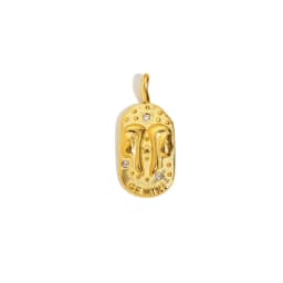 E.B.belle Trendy Personality Square Stainless Steel Pendant Embossment 12 Constellation Sign PVD Gold-plating Necklace For Women