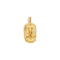 E.B.belle Trendy Personality Square Stainless Steel Pendant Embossment 12 Constellation Sign PVD Gold-plating Necklace For Women