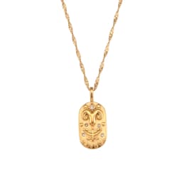 E.B.belle Trendy Personality Square Stainless Steel Pendant Embossment 12 Constellation Sign PVD Gold-plating Necklace For Women