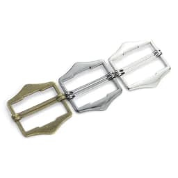 3 Pcs/pack Metal Two Slides Tri-Glide Buckles for Suit Vest Shoulder Leather Bag Strap Belt Slider Adjustment Rectangle Buckle