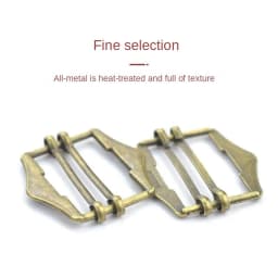 3 Pcs/pack Metal Two Slides Tri-Glide Buckles for Suit Vest Shoulder Leather Bag Strap Belt Slider Adjustment Rectangle Buckle