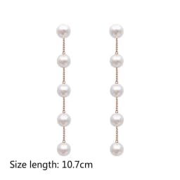 Trend Simulation Pearl Long Earrings Female Moon Star Flower Rhinestone Wedding Pendant Earrings Fashion Korean Jewelry Earrings