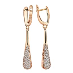 Kinel Full Sparkling Natural Zircon Long Dangle Earrings for Women 585 Rose Gold Color Party Fine Daily Fashion Jewelry 2023