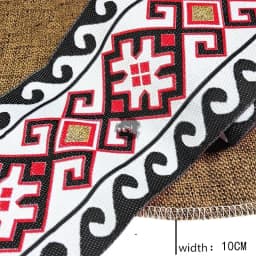Embroidery Ethnic Jacquard Webbing Woven Tape Lace Ribbon Trim Width 10cm Tribal Boho DIY Garment Bag Accessories