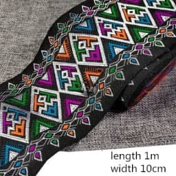 Embroidery Ethnic Jacquard Webbing Woven Tape Lace Ribbon Trim Width 10cm Tribal Boho DIY Garment Bag Accessories