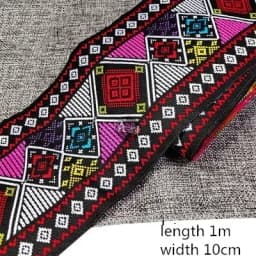 Embroidery Ethnic Jacquard Webbing Woven Tape Lace Ribbon Trim Width 10cm Tribal Boho DIY Garment Bag Accessories