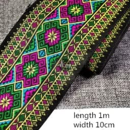Embroidery Ethnic Jacquard Webbing Woven Tape Lace Ribbon Trim Width 10cm Tribal Boho DIY Garment Bag Accessories
