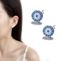 Retro Turkish Devil's Evil Eye Earrings Blue Eye Clear CZ Crystal Stud Earrings for Women Wedding Jewelry Brincos