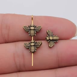 WYSIWYG 20pcs 12x8mm Antique Silver Color Antique Bronze Color Antique Gold Color Bee Beads For Making DIY Jewelry Findings