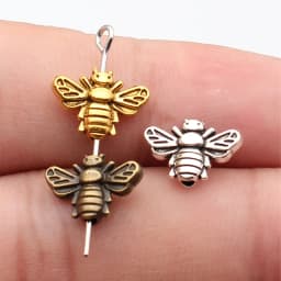 WYSIWYG 20pcs 12x8mm Antique Silver Color Antique Bronze Color Antique Gold Color Bee Beads For Making DIY Jewelry Findings