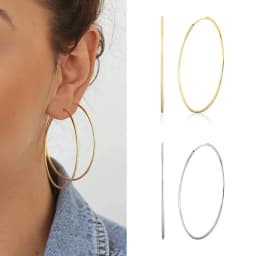 925 Sterling Silver Ear Buckle New Women Hoop Earrings Big Circle 57mm High Quality Jewelry For Fashion Ladies Birthday Gifts