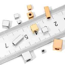20Pcs 3 4 5 6 8mm Gold Silver tone Stainless Steel Cube Spacer Beads Square Loose Beads for DIY Bracelet Jewelry Making Material