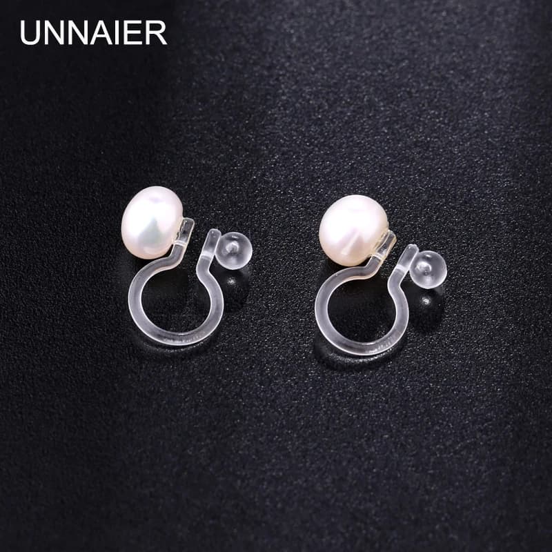 1 Pair Pearl Ear Clip Female New Painless Plastic Resin Korean Ear Clip No Hole High-Quality Ear Clip Female Summer Design Sense