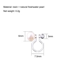 1 Pair Pearl Ear Clip Female New Painless Plastic Resin Korean Ear Clip No Hole High-Quality Ear Clip Female Summer Design Sense