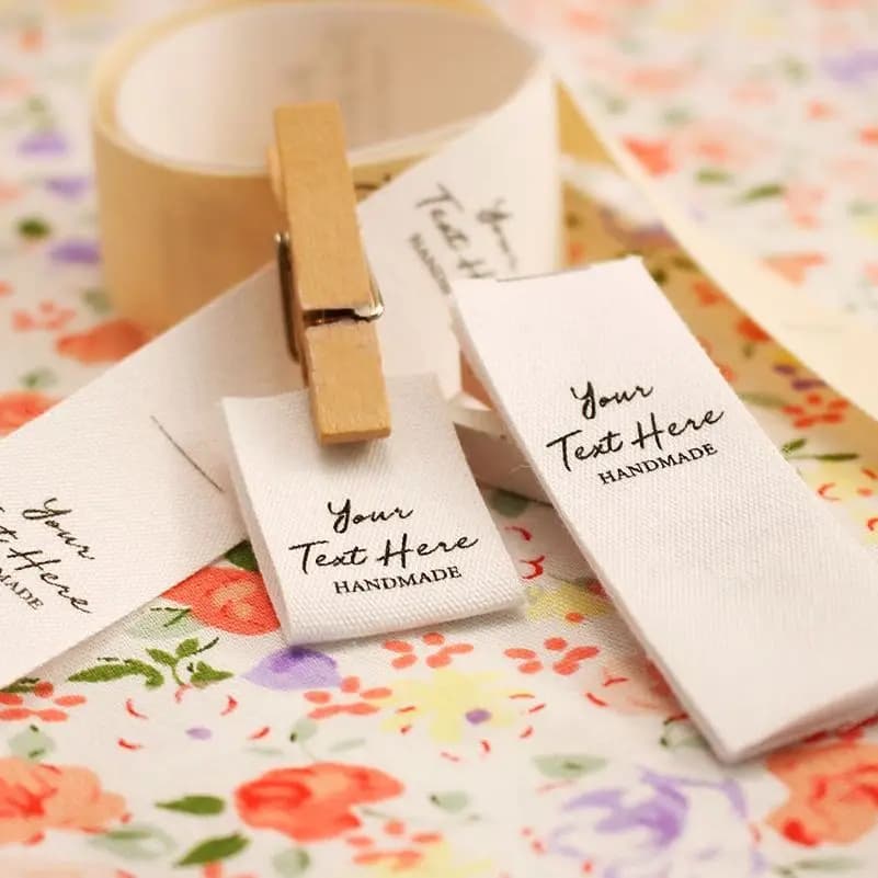 20*60 mm Cotton With Logo or Text Sewing Accessori Label, Tags for Knitted Things, Custom, Personalizada, Handmade Label, Gift T