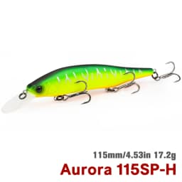 TSURINOYA 115SP Suspending Minnow Jerkbait AURORA 115mm 17.2g Artificial Weight System Hard Baits Long Casting Wobbler